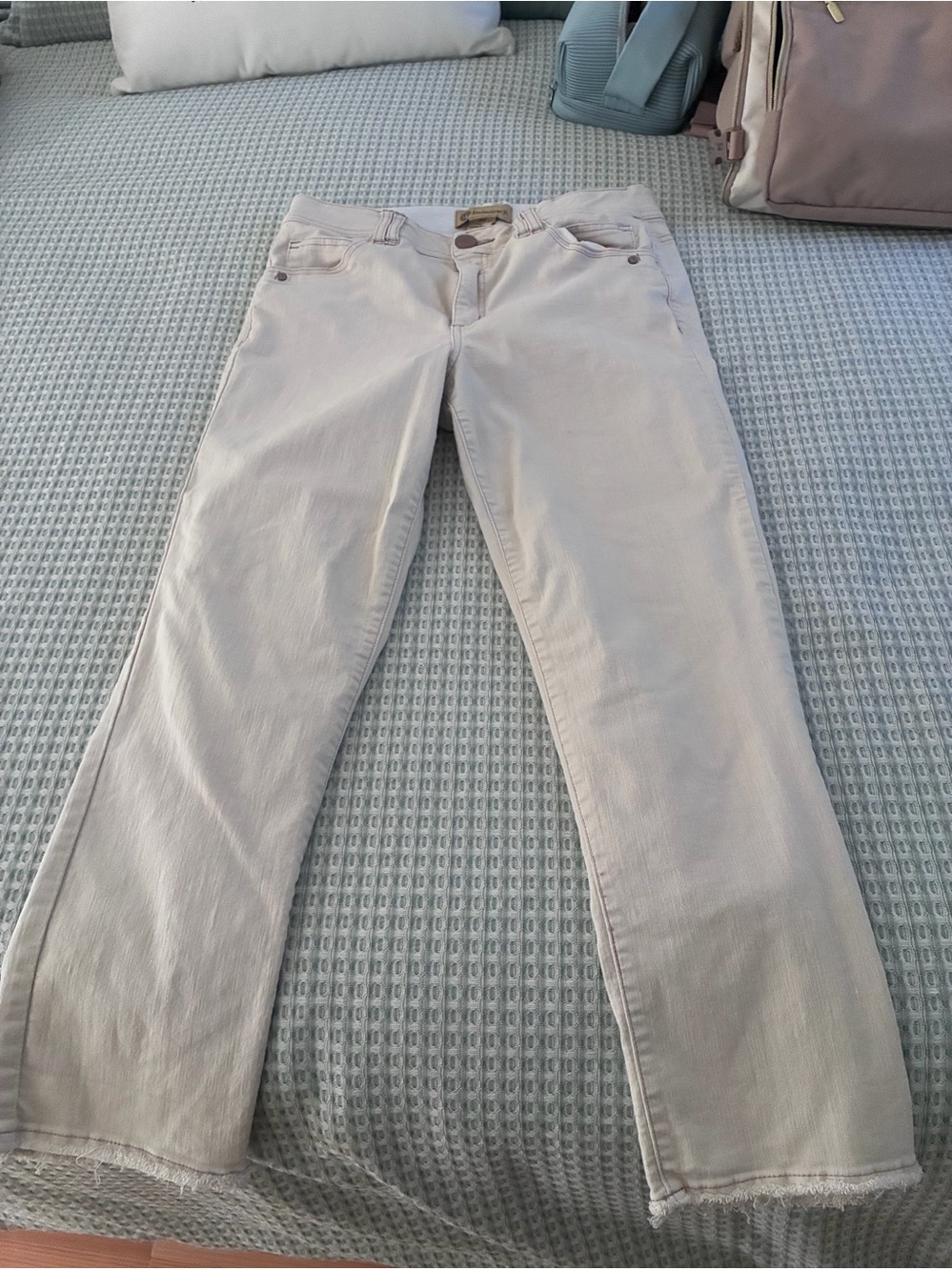 Democracy Women's Straight-Leg Jeans in Light Beige Size 10